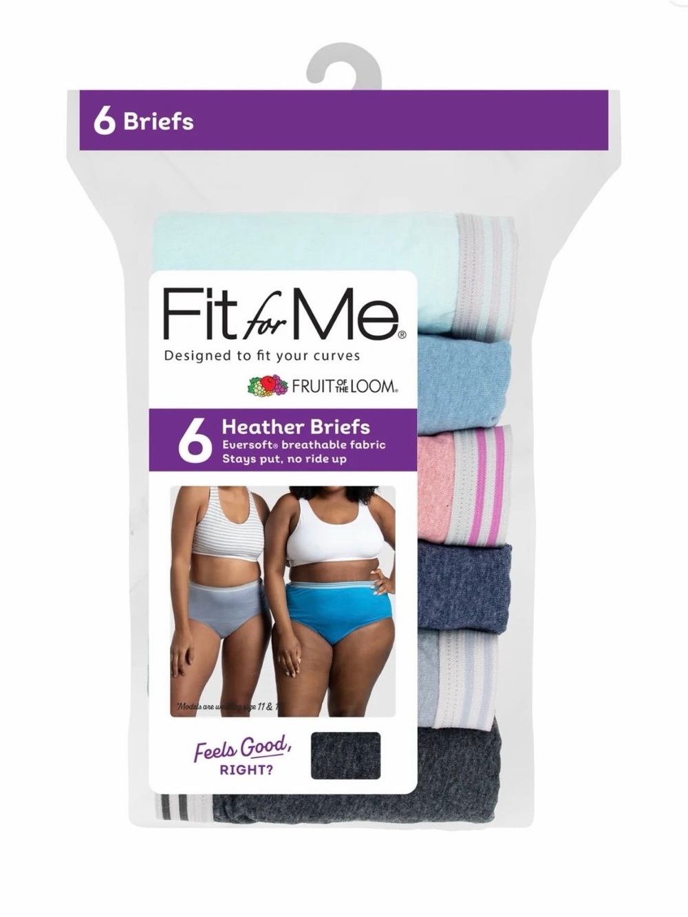 Fruit of the Loom Fit for Me Women’s Plus 1X Underwear Briefs